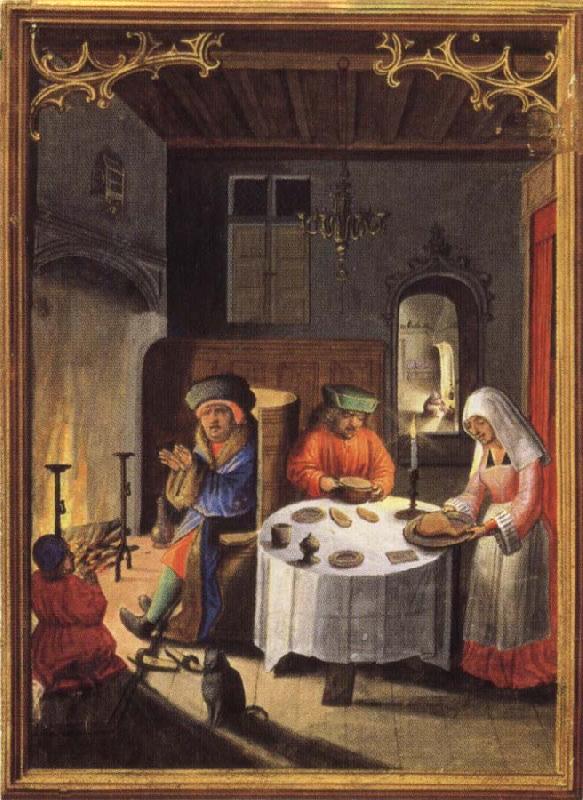 Simon Bening January,from the Da Costa Book of Hours oil painting image